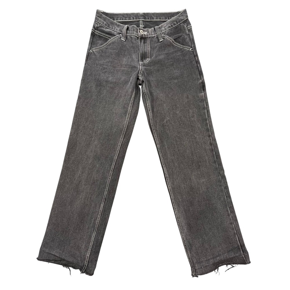 J. Galt Black Contrast Stitch Carpenter Straight Leg Jeans Women Size S